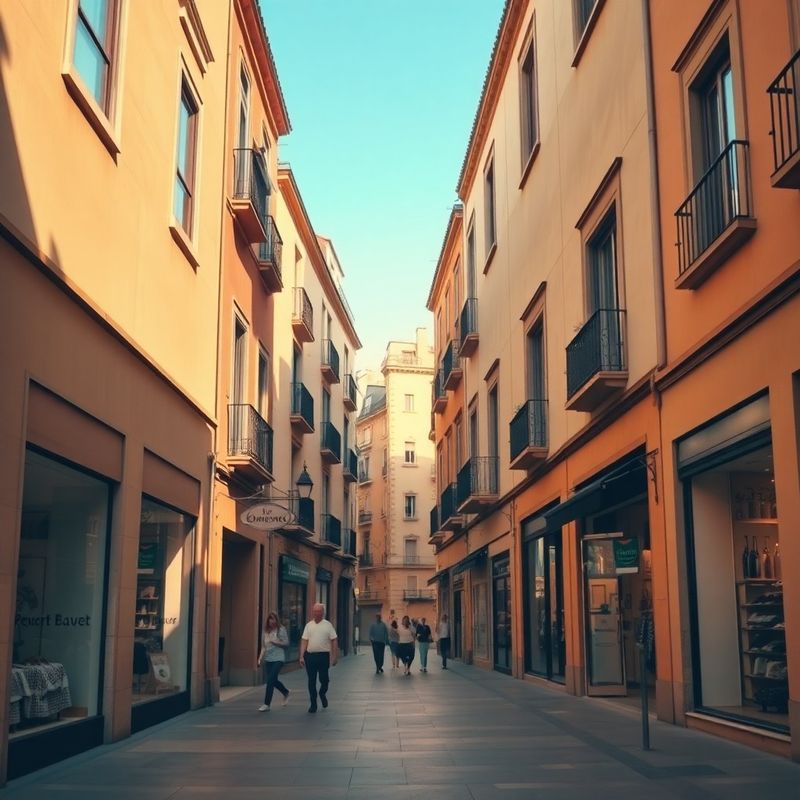 Calle Trapería in central Murcia in amber-gold afternoon light